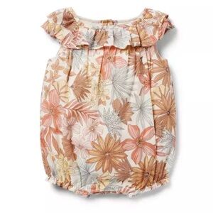 NWT Janie and Jack Baby Girls Baby Floral Ruffle Romper 18 - 24 months ruffles